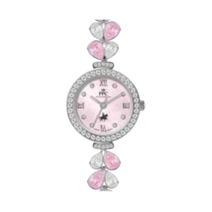 Paris Polo Club PPC-FE14-SL-PK Pink Dial Elegant Petal Bracelet Women Watch